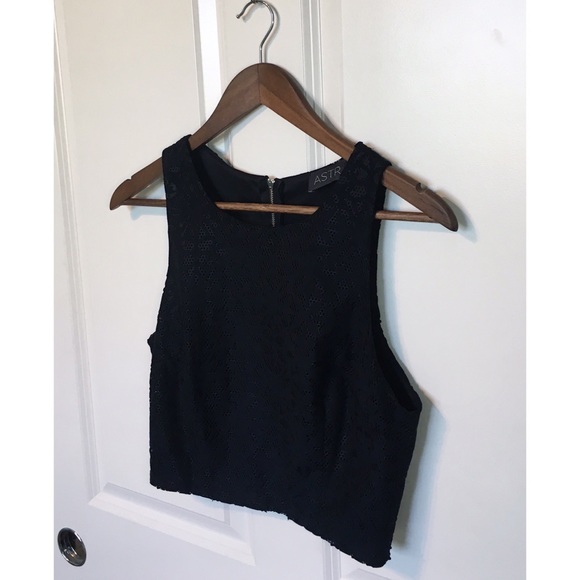 Astr Tops - ASTR black crop top